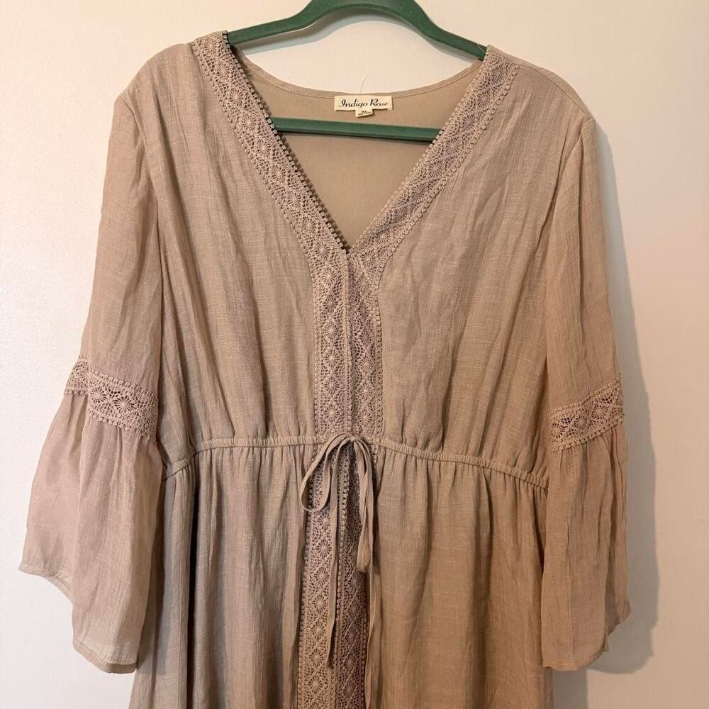 Indigo Rose | Crochet Detail Boho Dress | Bohemian